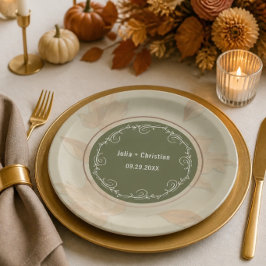 Plato De Papel Suite Botánica de Boda Otoñal