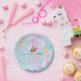 Plato De Papel ¡Sumérgete en una Fiesta de Cumpleaños de Sirena!