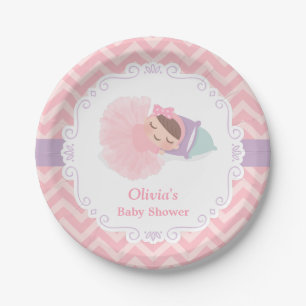 Plato De Papel Suministros de ducha para niña bailarina durmiendo