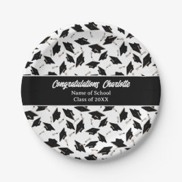 Plato De Papel Suministros de Fiesta de capas blancas negras de g