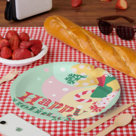 Plato De Papel suministros de fiesta de oficina de navidad