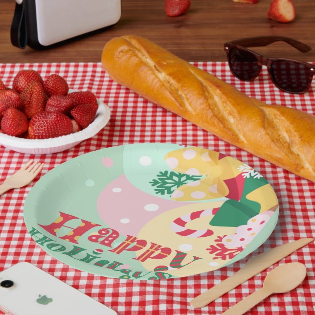 Plato De Papel suministros de fiesta de oficina de navidad (Picnic)