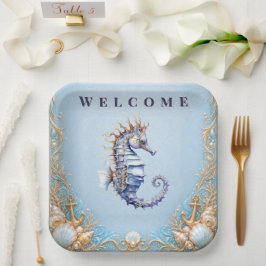 Plato De Papel Suministros de picnic para boda de lujo en la play