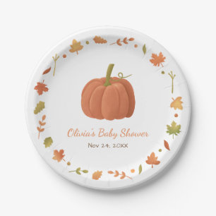 Plato De Papel Suministros elegantes para baby shower de calabaza