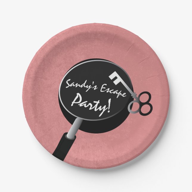 Plato De Papel Suministros para chicas de fiesta de escape (Anverso)