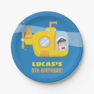 Plato De Papel Suministros submarinos de fiesta de cumpleaños