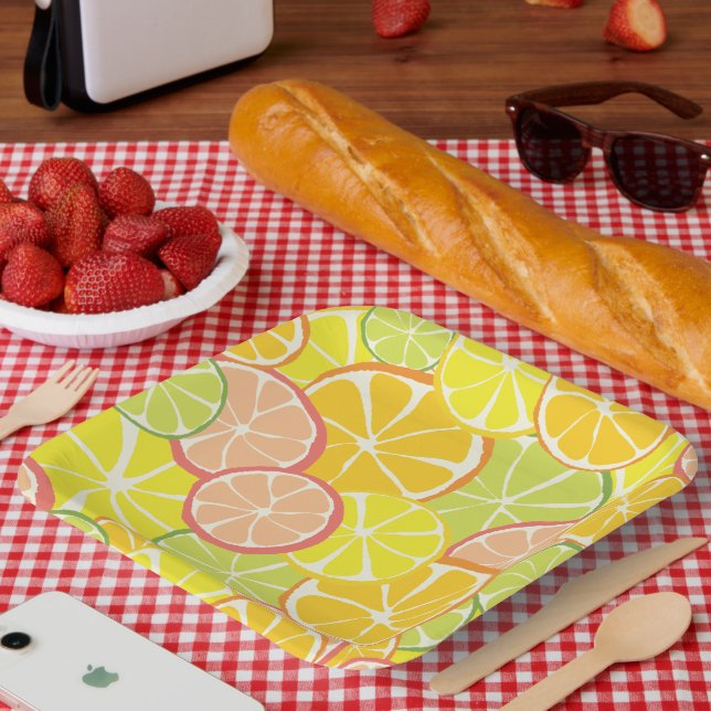 Plato De Papel Summer Citrus Slice (Picnic)