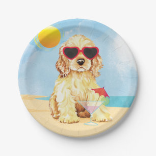 Plato De Papel Summer Cocker Spaniel