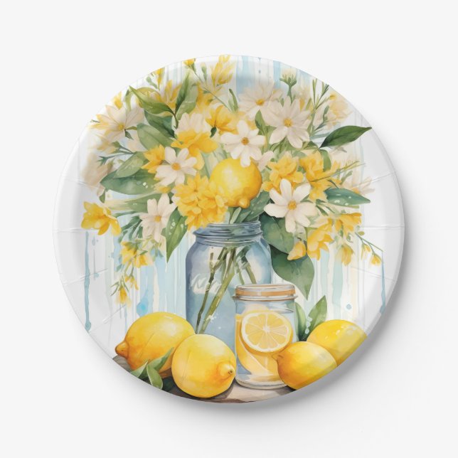Plato De Papel Summer Lemon Blossom Jar (Anverso)