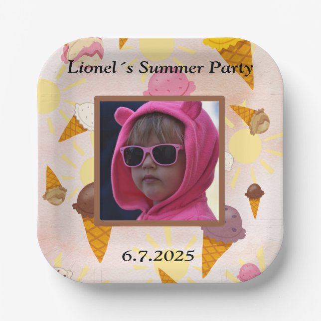 Plato De Papel Summer party ice cream (Anverso)
