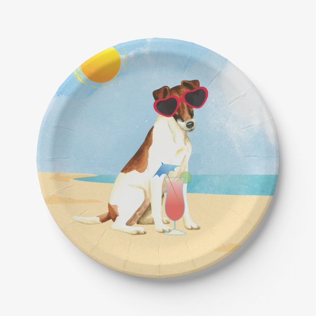 Plato De Papel Summer Smooth Fox Terrier (Anverso)