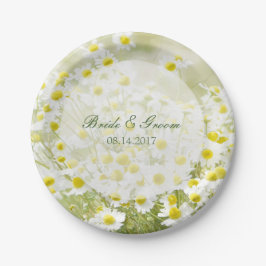 Plato De Papel Summerfield Daisies Chamomile Flower Floral Boda