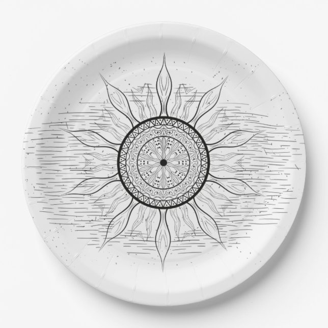 Plato De Papel Sun Mandala 1 (Anverso)