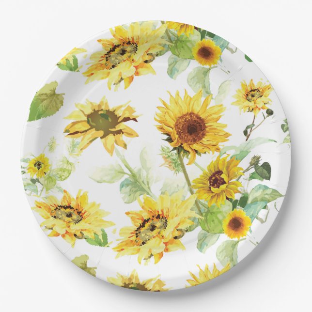 Plato De Papel Sunflower (Anverso)