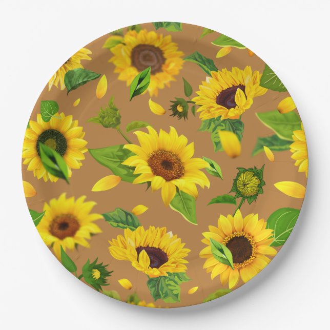 Plato De Papel Sunflower 5 (Anverso)