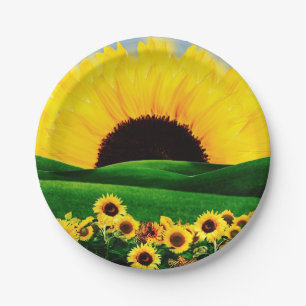 PLATO DE PAPEL SUNFLOWER HILL