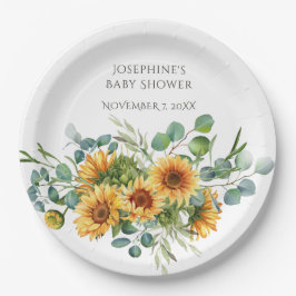 Plato De Papel Sunflower Sunshine Fall Baby Shower