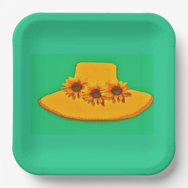 Plato De Papel Sunflower Three (Anverso)