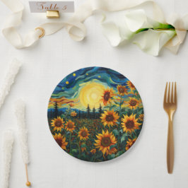 Plato De Papel sunflowers