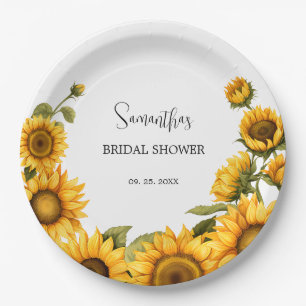 Plato De Papel Sunflowers Bridal Shower