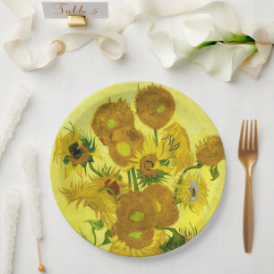 Plato De Papel Sunflowers Vincent van Gogh