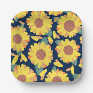 Plato De Papel Sunny Bloom Doodles