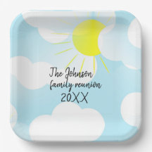 Sunny Blue Summer Sky con reunión familiar de nube