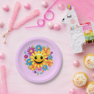 Plato De Papel Sunny Smiles
