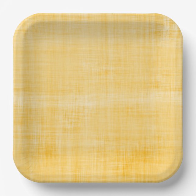 Plato De Papel Sunny Yellow Whitewash Linen Fiesta Timeless (Anverso)