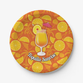 Plato De Papel Sunrise Tequila
