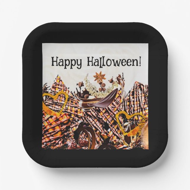 PLATO DE PAPEL ¡SUNS! RAYO DE SOL! ¡FELIZ HALLOWEEN! :) (Anverso)