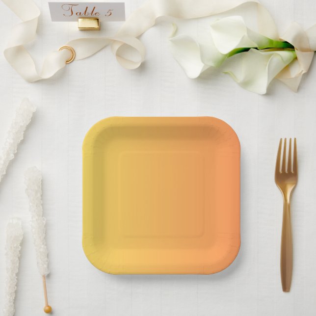 Plato De Papel Sunset Citrus Gradient (Boda)