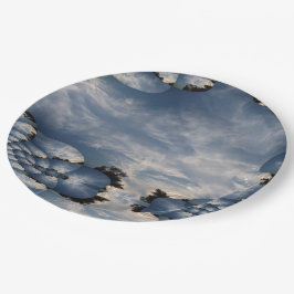 Plato De Papel Sunset Skies Fractal