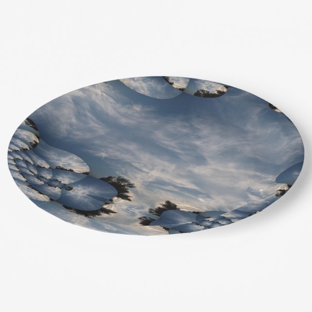Plato De Papel Sunset Skies Fractal (Angular)