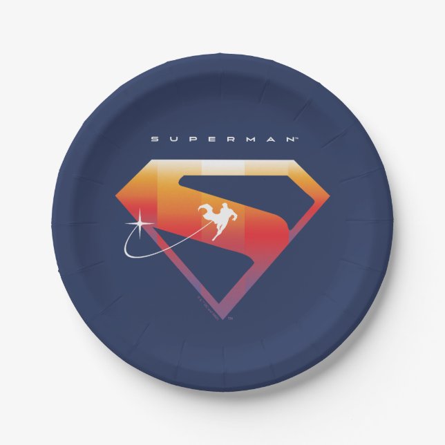 Plato De Papel Sunset Soar Superman Shield (Anverso)