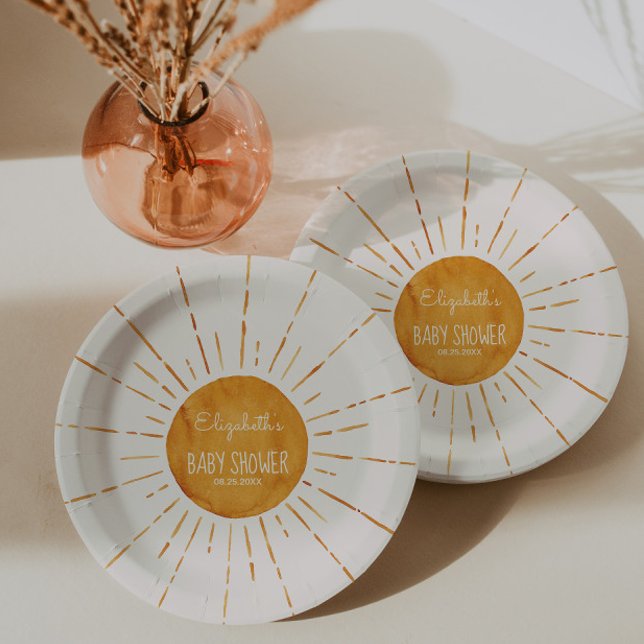 Plato De Papel Sunshine Baby Shower (Subido por el creador)