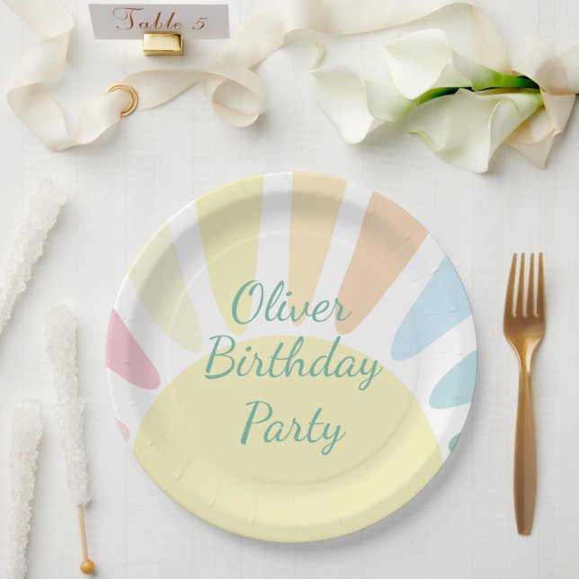 Plato De Papel Sunshine Birthday Party (Boda)
