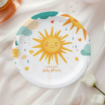 Plato De Papel Sunshine Boho Sun Género-Neutral<br><div class="desc">Eleva tu celebración con Sunshine Gender Neutral Boho Sun Plates de papel! Con un diseño elegante de boho y tonos neutros cálidos como el beige, la terracota y la crema, estos platos aportan un toque moderno y neutro a cualquier evento. Perfecto para las duchas de bebé, los cumpleaños o las...</div>