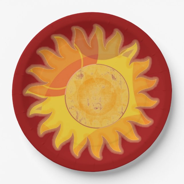 Plato De Papel Sunshine Bold Red Plate (Anverso)