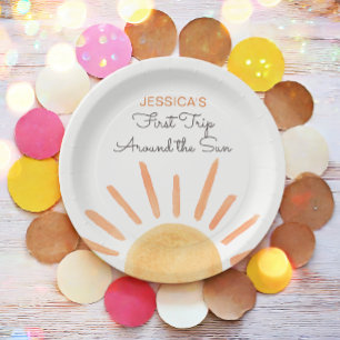 Plato De Papel Sunshine Rainbow Trip alrededor del domingo 1° cum