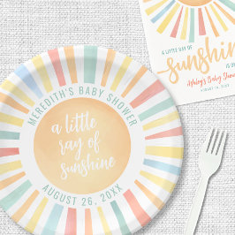 Plato De Papel Sunshine Sun Baby Shower