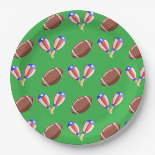 Plato De Papel Super Bowl de temática latina