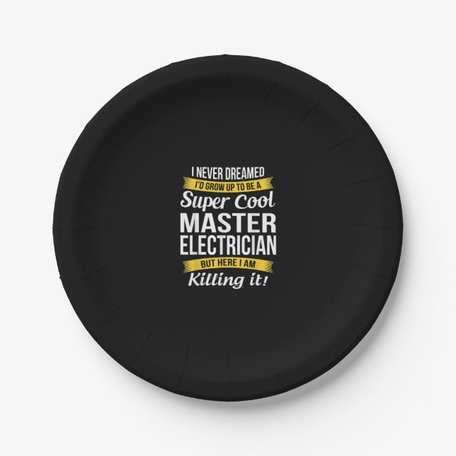 Plato De Papel Super Guay Master Electrician Funny Gift (Anverso)