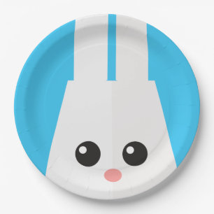Plato De Papel Super Kawaii dulce conejito de Pascua.