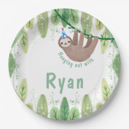 Plato De Papel Super lindo cumpleaños de chico perezoso