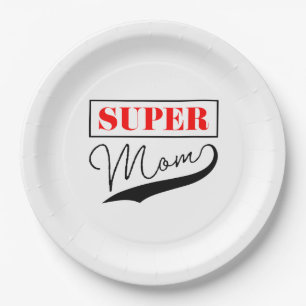 Plato De Papel Super Mamá
