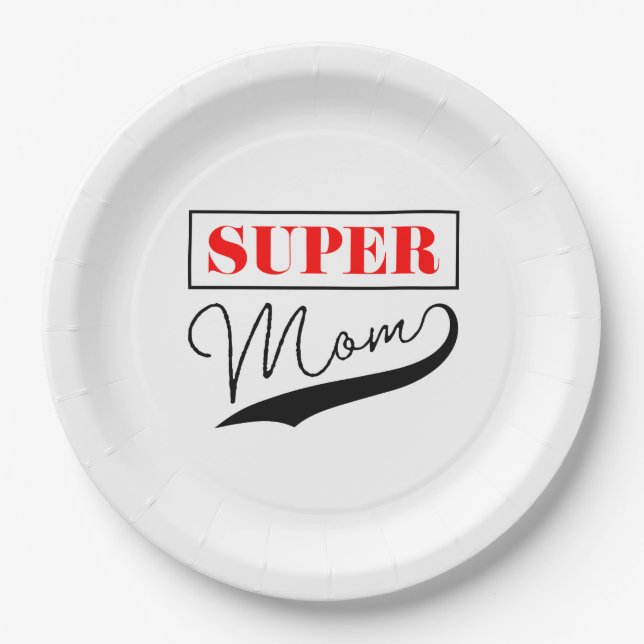 Plato De Papel Super Mamá (Anverso)