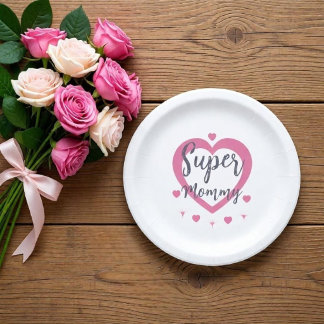 Plato De Papel Super Mommy Personalized Best Mom Gift Paper Plate