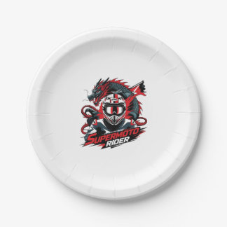 Plato De Papel Super Moto Rider � Motorcycle