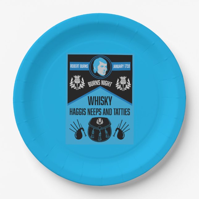 Plato De Papel Super Nocturno Escocés (Anverso)